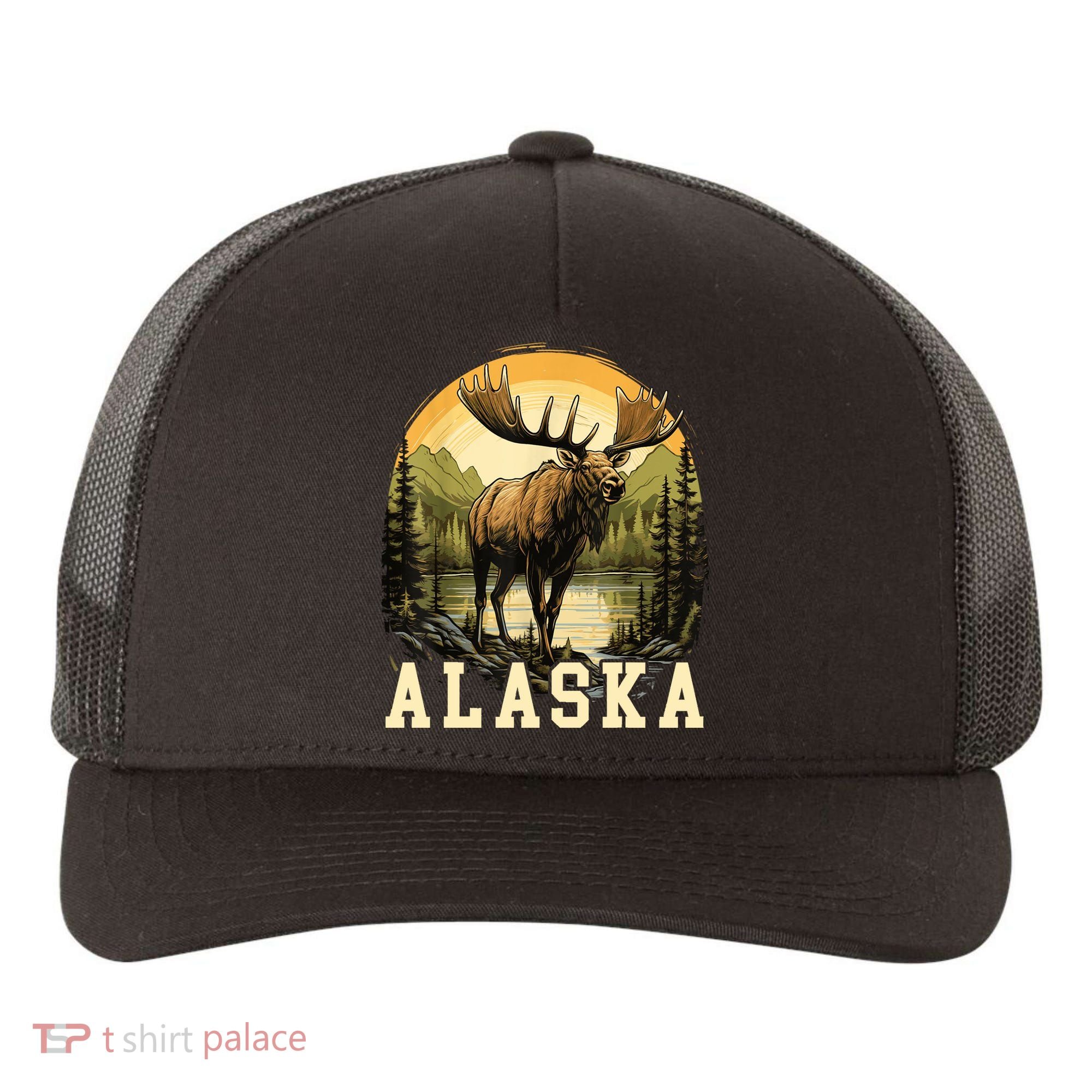Glacier Mountain Landscape Alaskan Wildlife Alaska Moose Yupoong Adult 5-Panel Trucker Hat