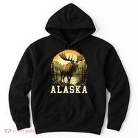 Glacier Mountain Landscape Alaskan Wildlife Alaska Moose Hoodie thumb 0