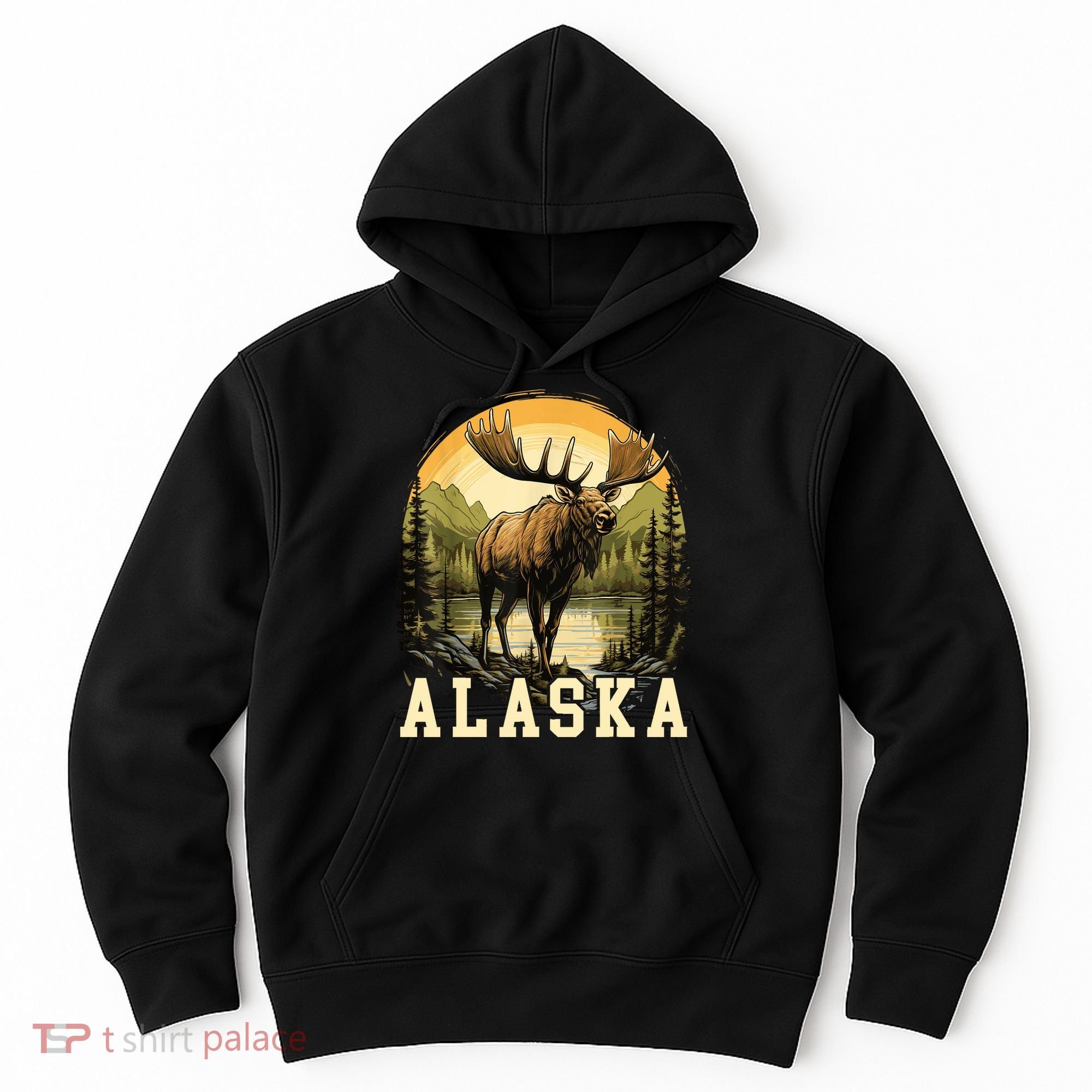 Glacier Mountain Landscape Alaskan Wildlife Alaska Moose Hoodie