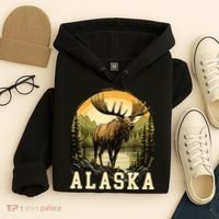 Glacier Mountain Landscape Alaskan Wildlife Alaska Moose Hoodie thumb 4