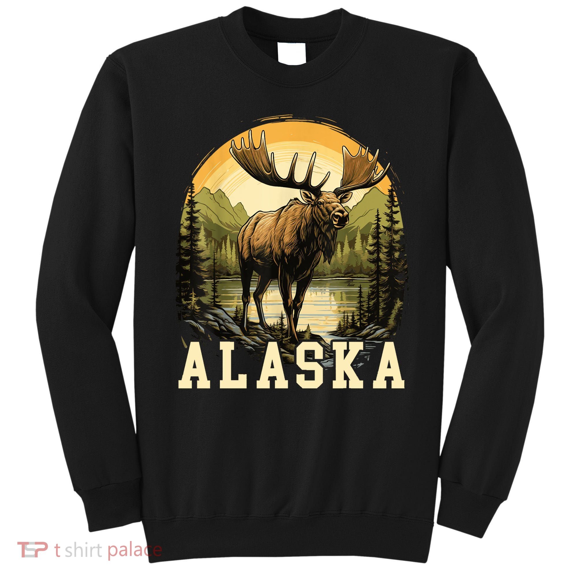 Glacier Mountain Landscape Alaskan Wildlife Alaska Moose Sweatshirt