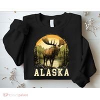Glacier Mountain Landscape Alaskan Wildlife Alaska Moose Sweatshirt thumb 2