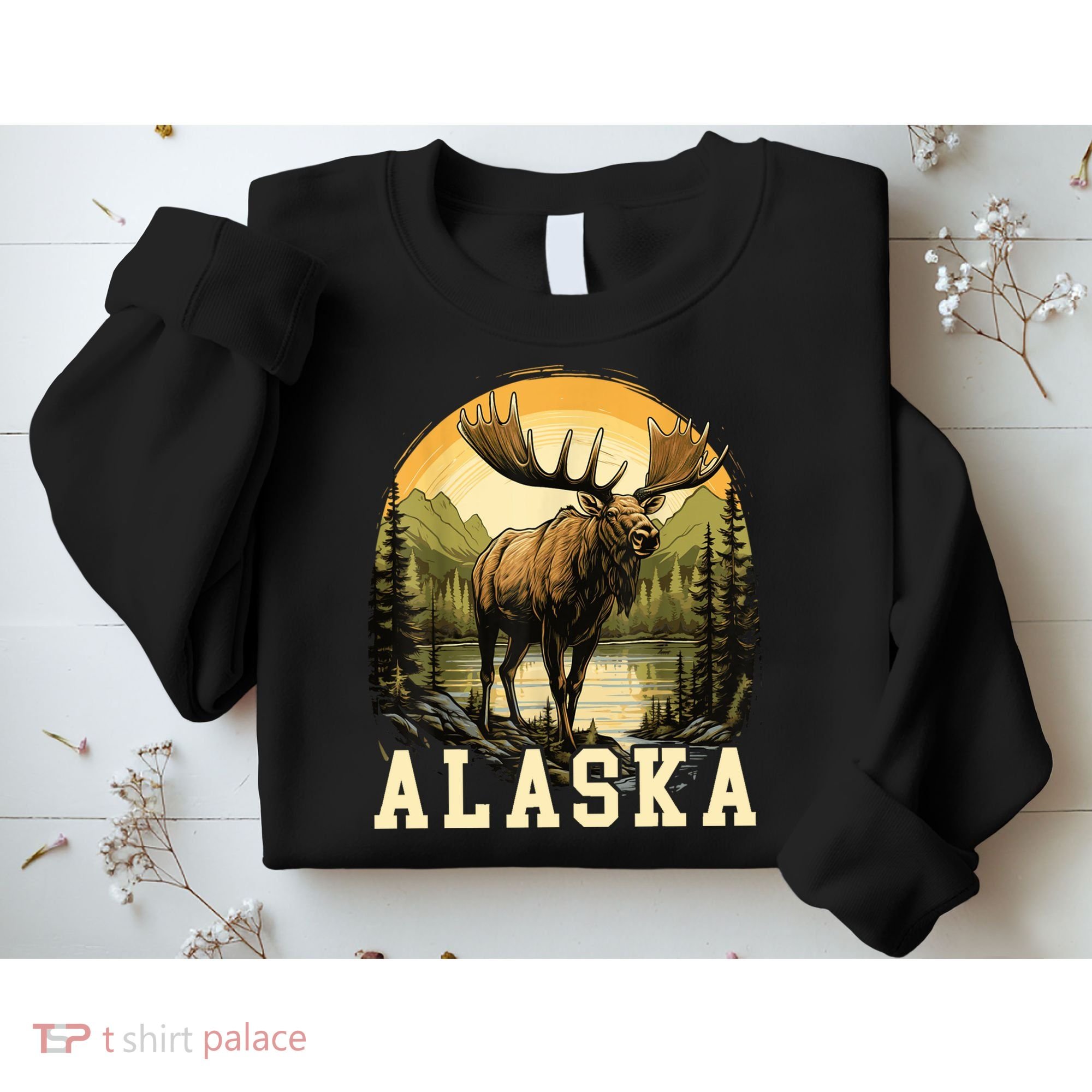 Glacier Mountain Landscape Alaskan Wildlife Alaska Moose Sweatshirt