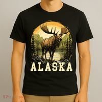 Glacier Mountain Landscape Alaskan Wildlife Alaska Moose T-Shirt thumb 3