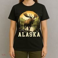 Glacier Mountain Landscape Alaskan Wildlife Alaska Moose T-Shirt thumb 4