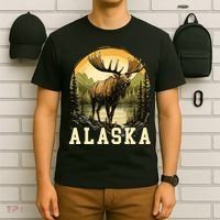 Glacier Mountain Landscape Alaskan Wildlife Alaska Moose T-Shirt thumb 6