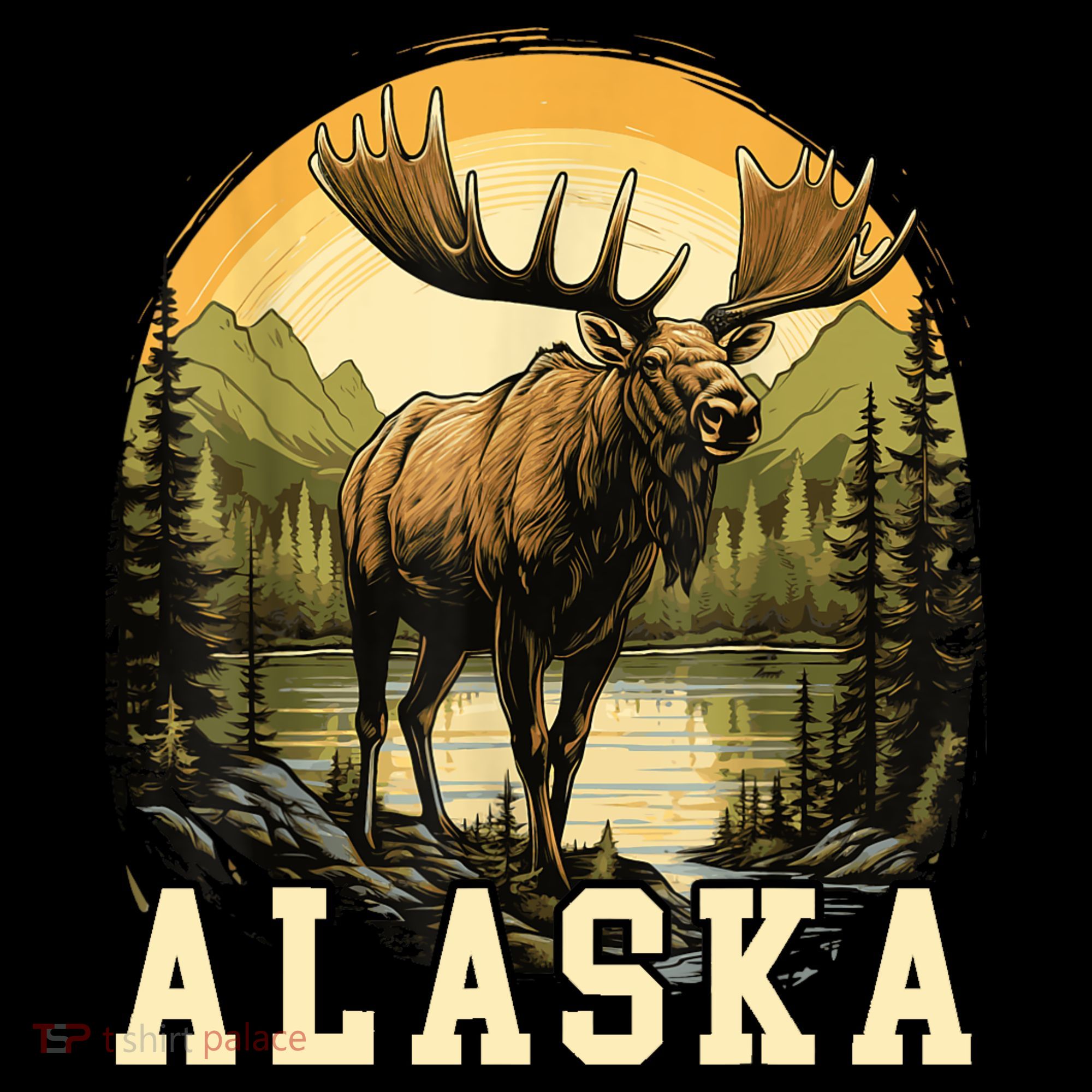 Glacier Mountain Landscape Alaskan Wildlife Alaska Moose Women's Hoodie