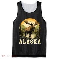 Glacier Mountain Landscape Alaskan Wildlife Alaska Moose Mesh Reversible Basketball Jersey Tank thumb 0