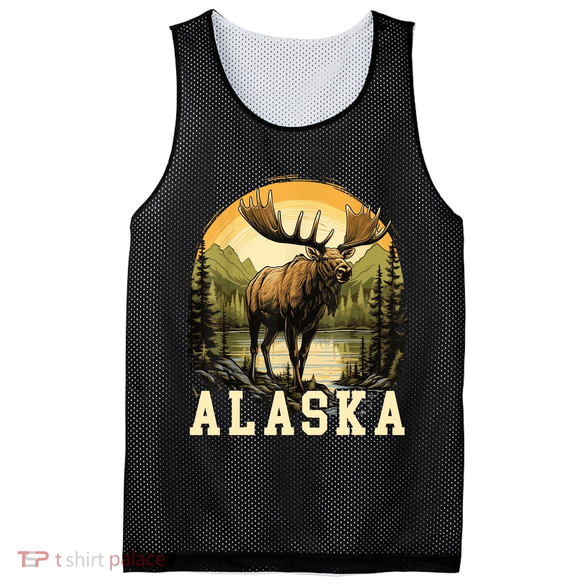 Glacier Mountain Landscape Alaskan Wildlife Alaska Moose Mesh Reversible Basketball Jersey Tank