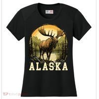 Glacier Mountain Landscape Alaskan Wildlife Alaska Moose Women's Cooling Performance Crew T-Shirt thumb 0