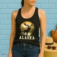 Glacier Mountain Landscape Alaskan Wildlife Alaska Moose Women's Tank Top thumb 2