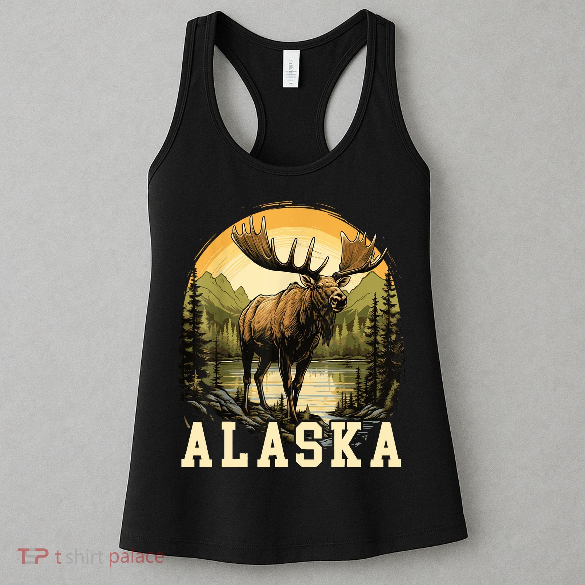 Glacier Mountain Landscape Alaskan Wildlife Alaska Moose Women's Tank Top