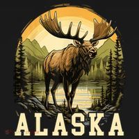 Glacier Mountain Landscape Alaskan Wildlife Alaska Moose Women's Tank Top thumb 5