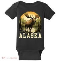 Glacier Mountain Landscape Alaskan Wildlife Alaska Moose Baby Bodysuit thumb 0