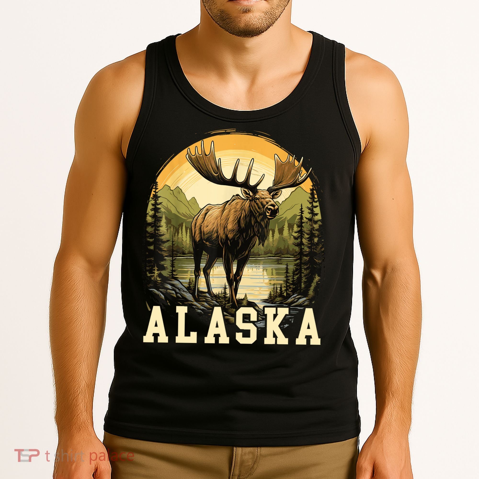 Glacier Mountain Landscape Alaskan Wildlife Alaska Moose Tank Top