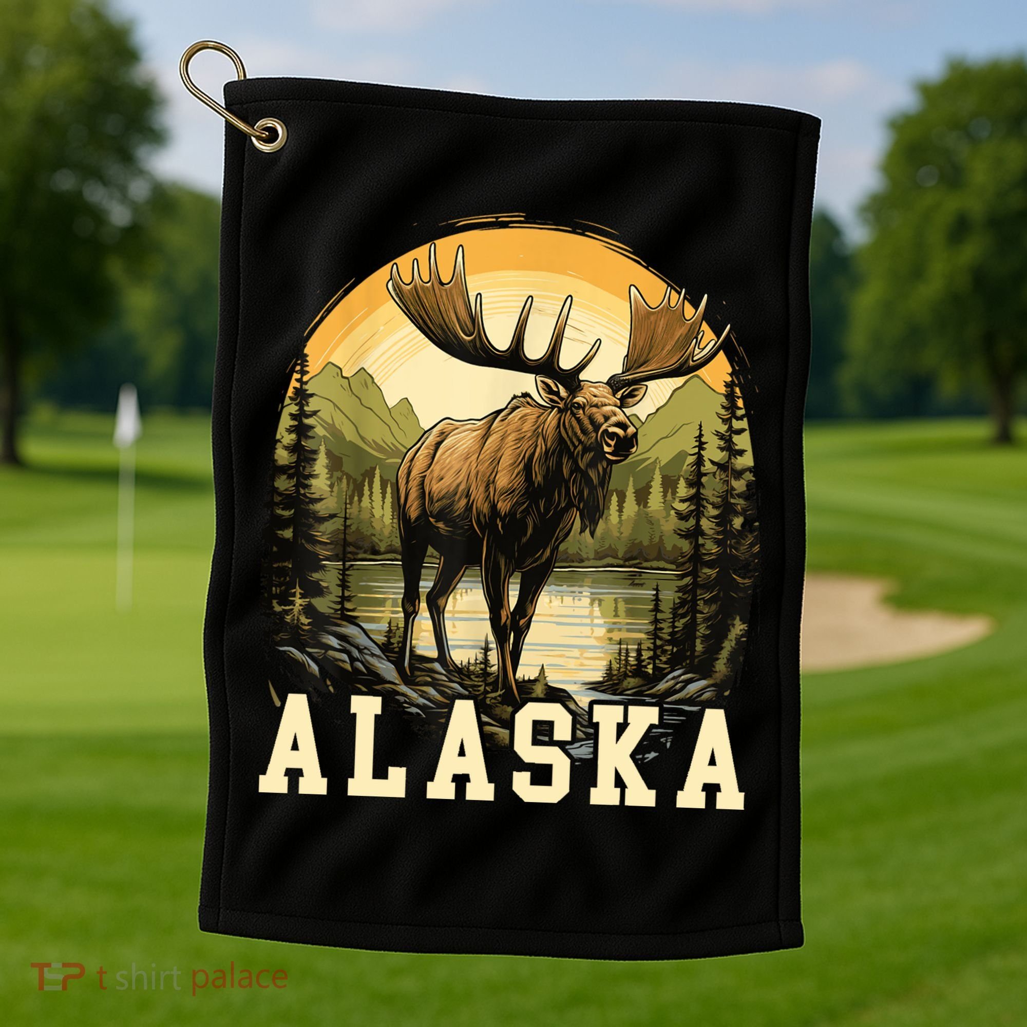 Glacier Mountain Landscape Alaskan Wildlife Alaska Moose Golf Towel