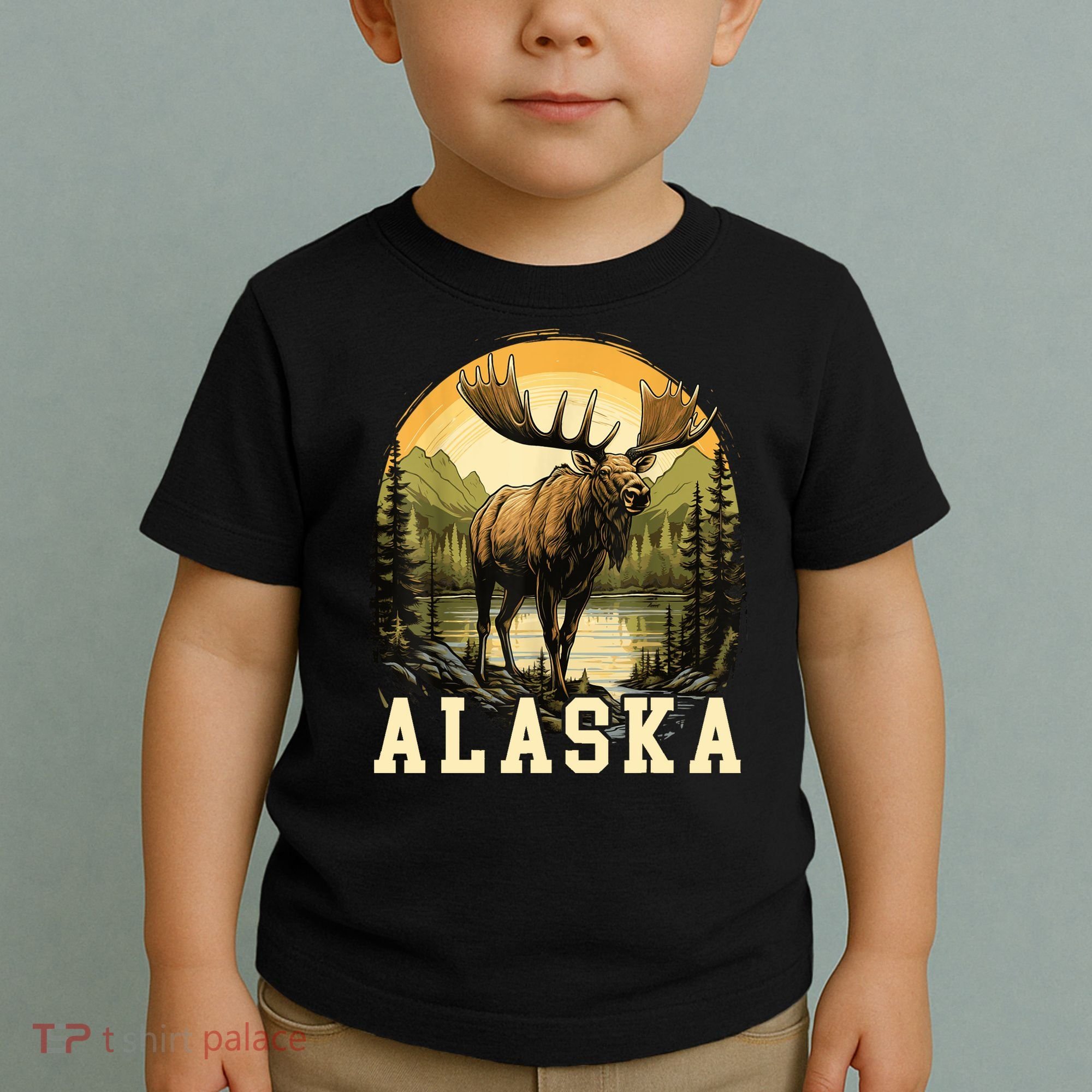 Glacier Mountain Landscape Alaskan Wildlife Alaska Moose Toddler T-Shirt