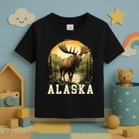 Glacier Mountain Landscape Alaskan Wildlife Alaska Moose Toddler T-Shirt thumb 3