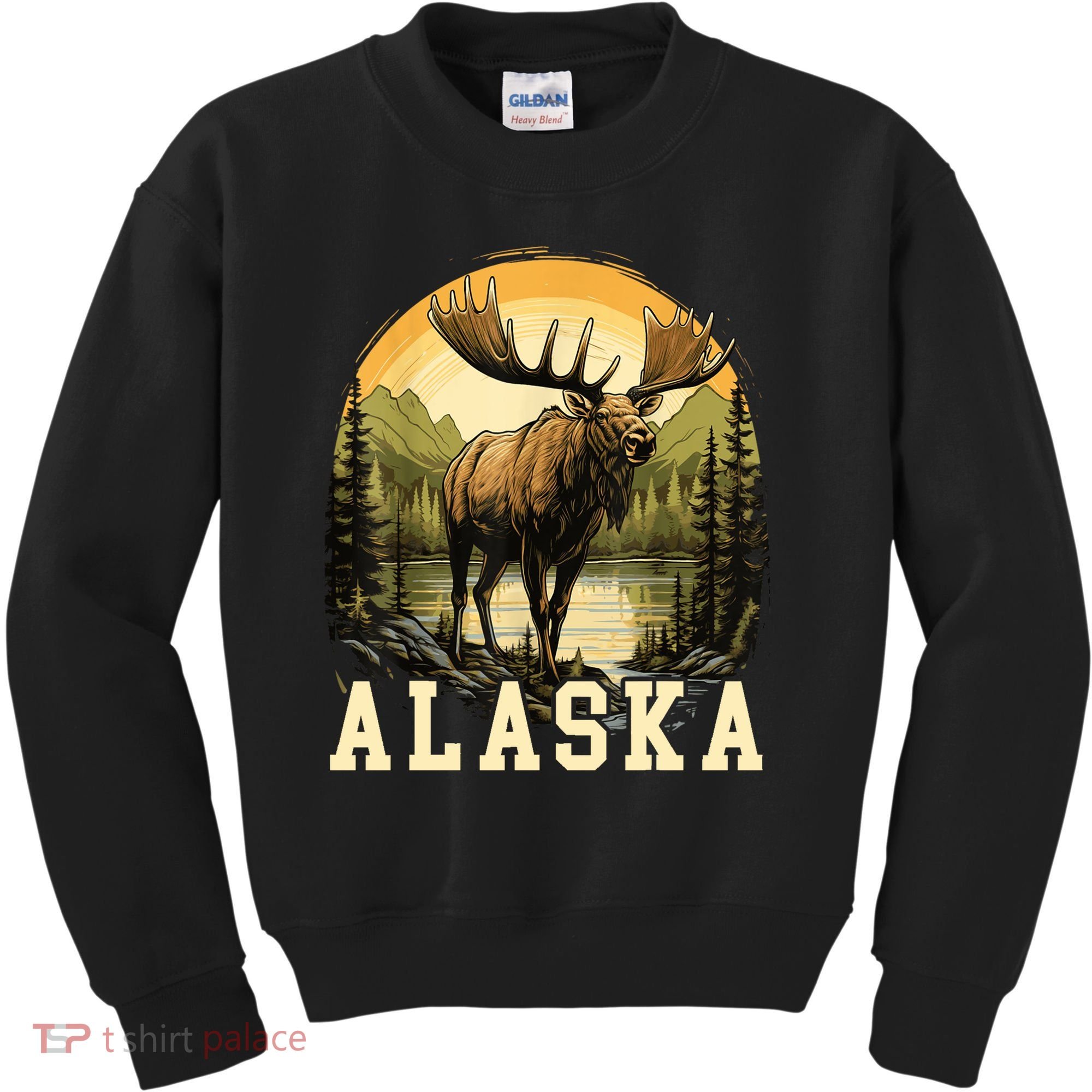 Glacier Mountain Landscape Alaskan Wildlife Alaska Moose Kids Sweatshirt