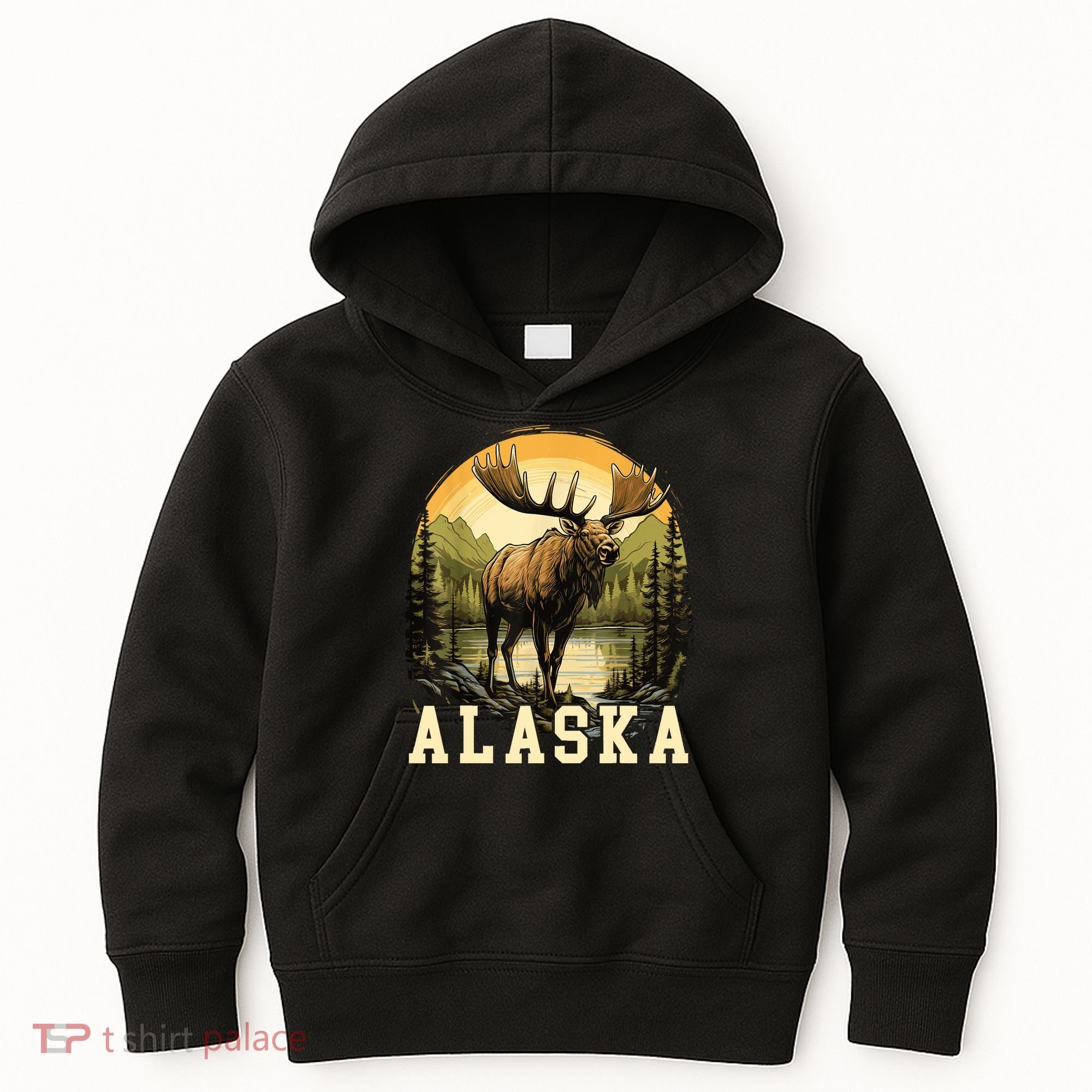 Glacier Mountain Landscape Alaskan Wildlife Alaska Moose Kids Hoodie
