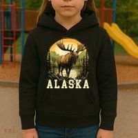 Glacier Mountain Landscape Alaskan Wildlife Alaska Moose Kids Hoodie thumb 3