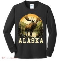 Glacier Mountain Landscape Alaskan Wildlife Alaska Moose Kids Long Sleeve Shirt thumb 0