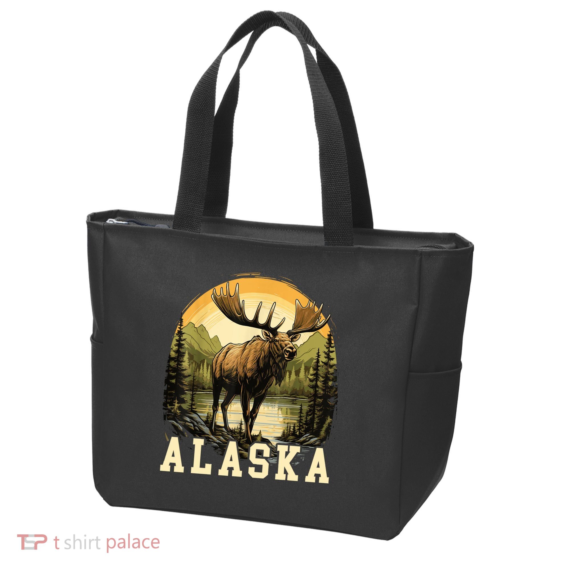 Glacier Mountain Landscape Alaskan Wildlife Alaska Moose Tote Bag