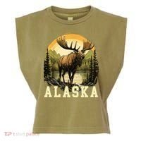 Glacier Mountain Landscape Alaskan Wildlife Alaska Moose Garment-Dyed Women's Muscle Tee thumb 0
