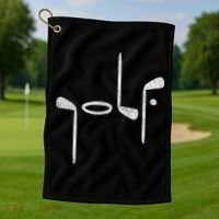 Golf Minimalist Logo Women Golf Fan Golfer Golf Towel thumb 1