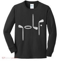 Golf Minimalist Logo Women Golf Fan Golfer Kids Long Sleeve Shirt thumb 0