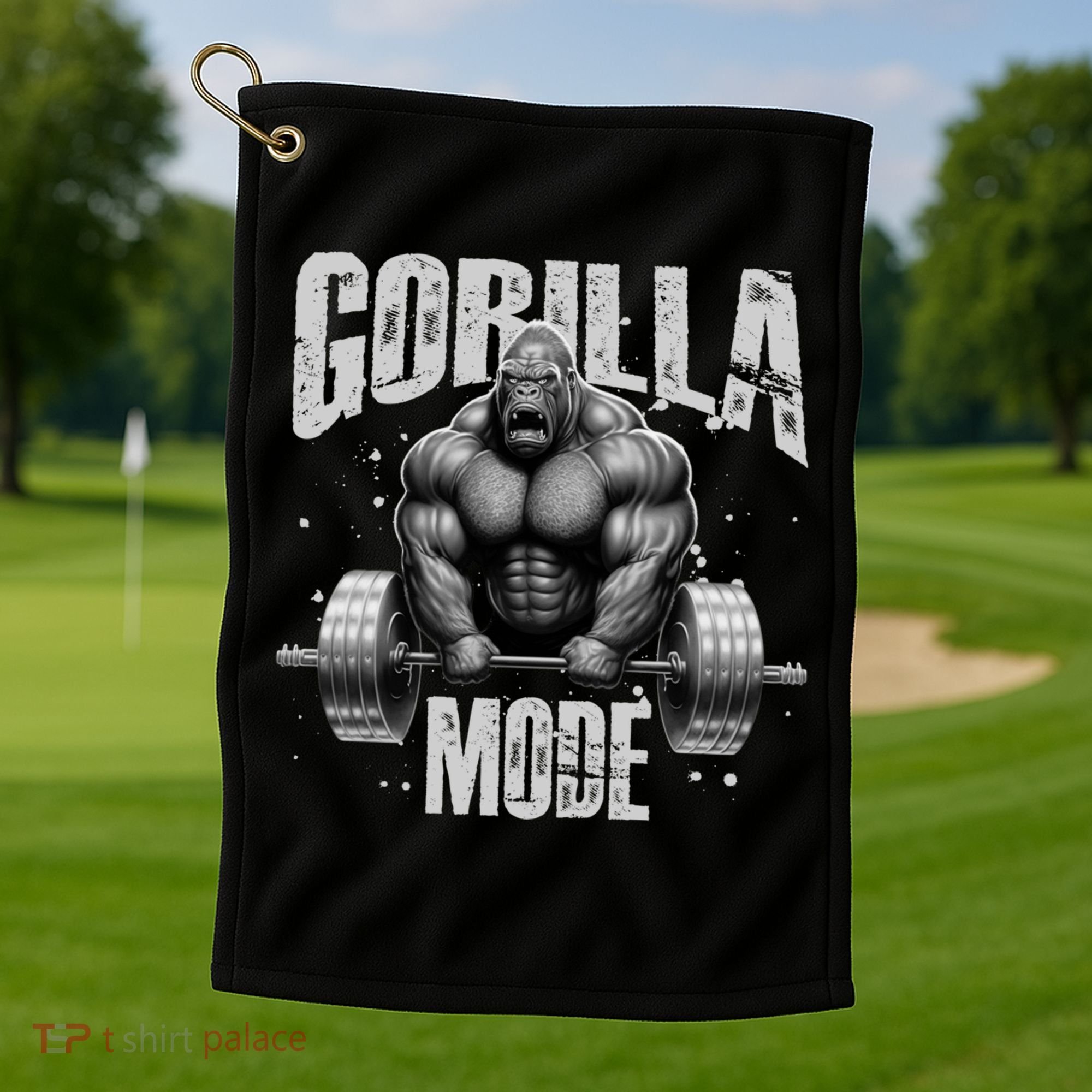 Gorilla Mode Lifting Weights Gym Workout Beast Motivation Meaningful Gift Golf Towel