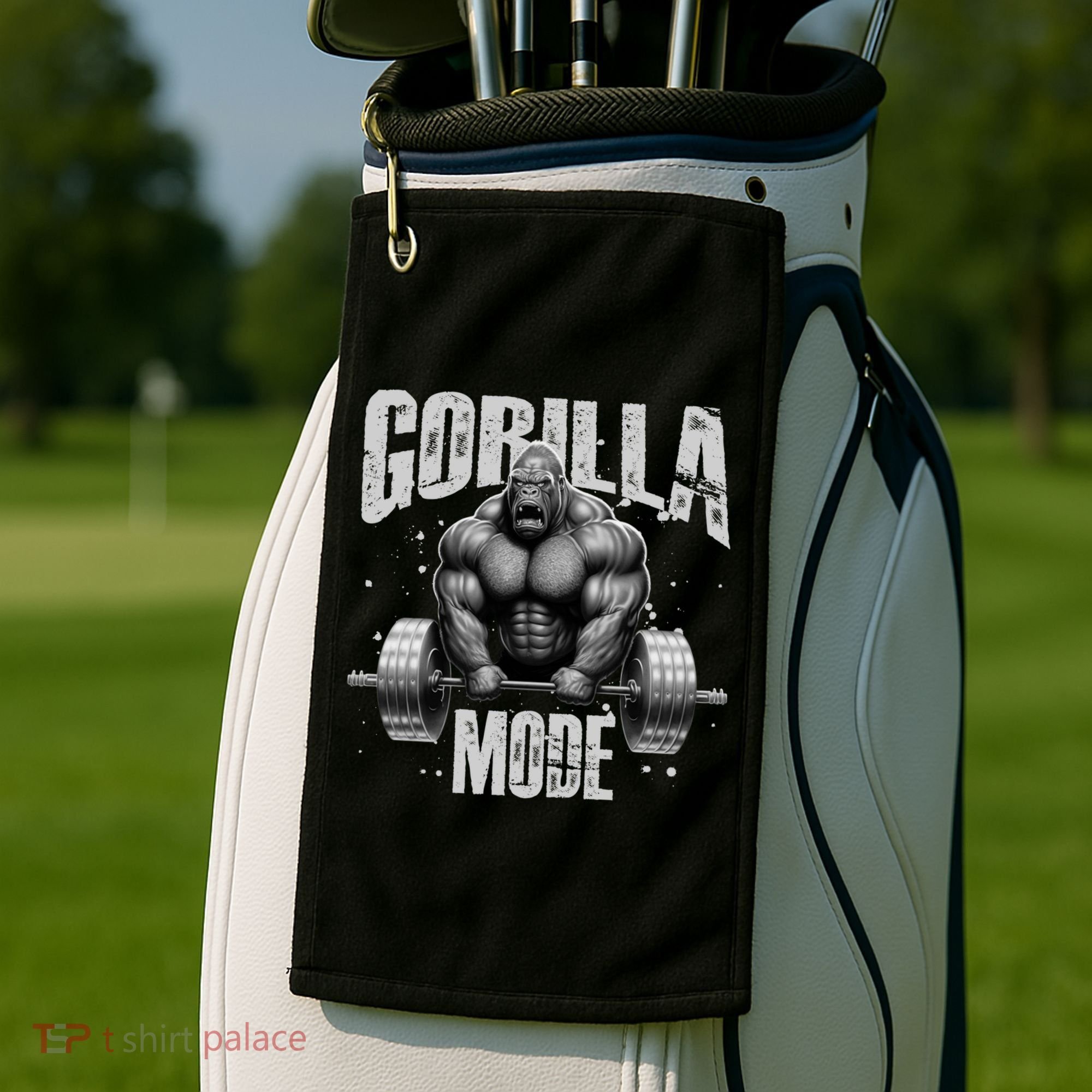 Gorilla Mode Lifting Weights Gym Workout Beast Motivation Meaningful Gift Golf Towel