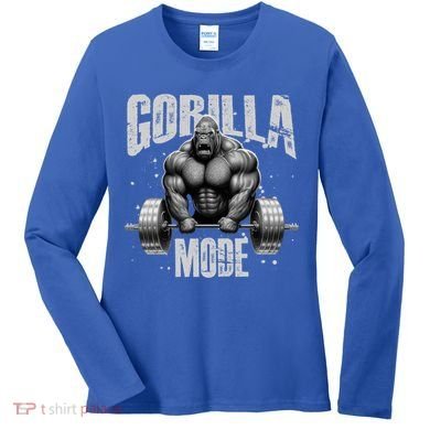 Gorilla Mode Lifting Weights Gym Workout Beast Motivation Meaningful Gift Women's Long Sleeve Shirt