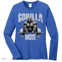 Gorilla Mode Lifting Weights Gym Workout Beast Motivation Meaningful Gift Women's Long Sleeve Shirt thumb 0