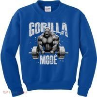 Gorilla Mode Lifting Weights Gym Workout Beast Motivation Meaningful Gift Kids Sweatshirt thumb 0