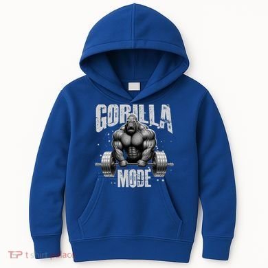 Gorilla Mode Lifting Weights Gym Workout Beast Motivation Meaningful Gift Kids Hoodie