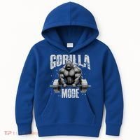 Gorilla Mode Lifting Weights Gym Workout Beast Motivation Meaningful Gift Kids Hoodie thumb 0