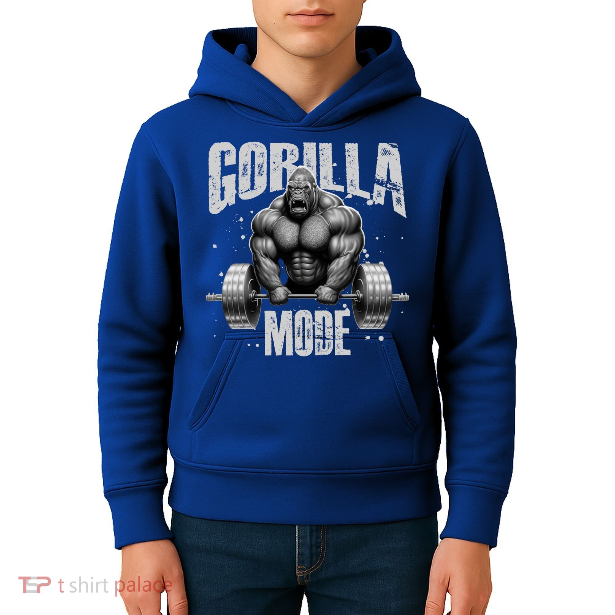 Gorilla Mode Lifting Weights Gym Workout Beast Motivation Meaningful Gift Kids Hoodie