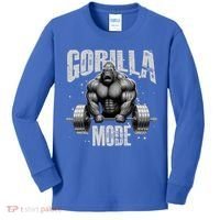 Gorilla Mode Lifting Weights Gym Workout Beast Motivation Meaningful Gift Kids Long Sleeve Shirt thumb 0