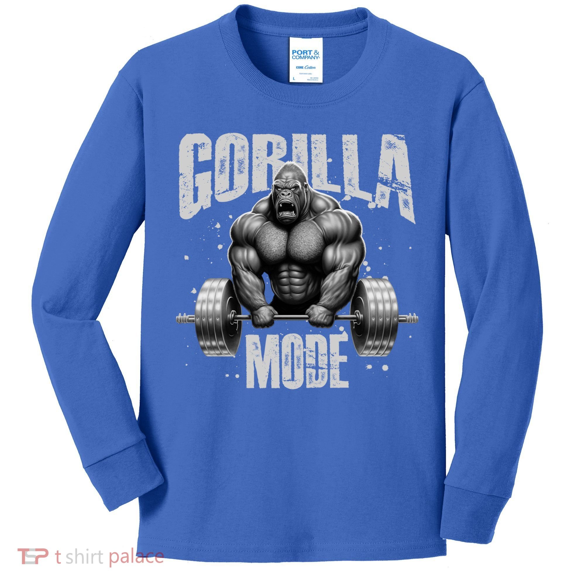 Gorilla Mode Lifting Weights Gym Workout Beast Motivation Meaningful Gift Kids Long Sleeve Shirt