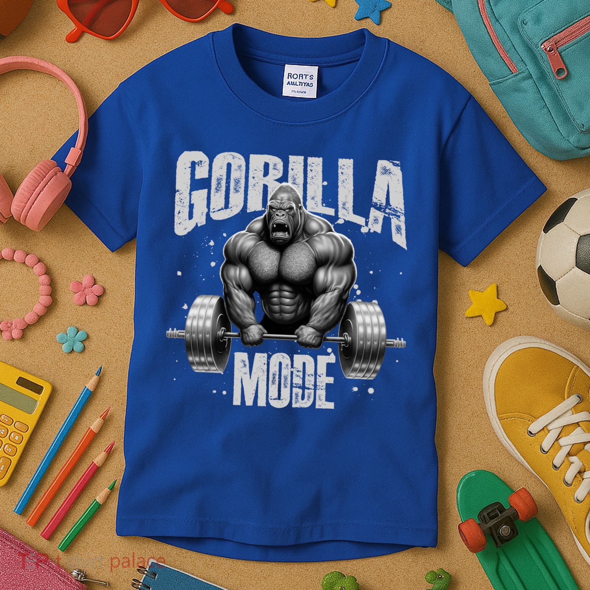 Gorilla Mode Lifting Weights Gym Workout Beast Motivation Meaningful Gift Kids T-Shirt