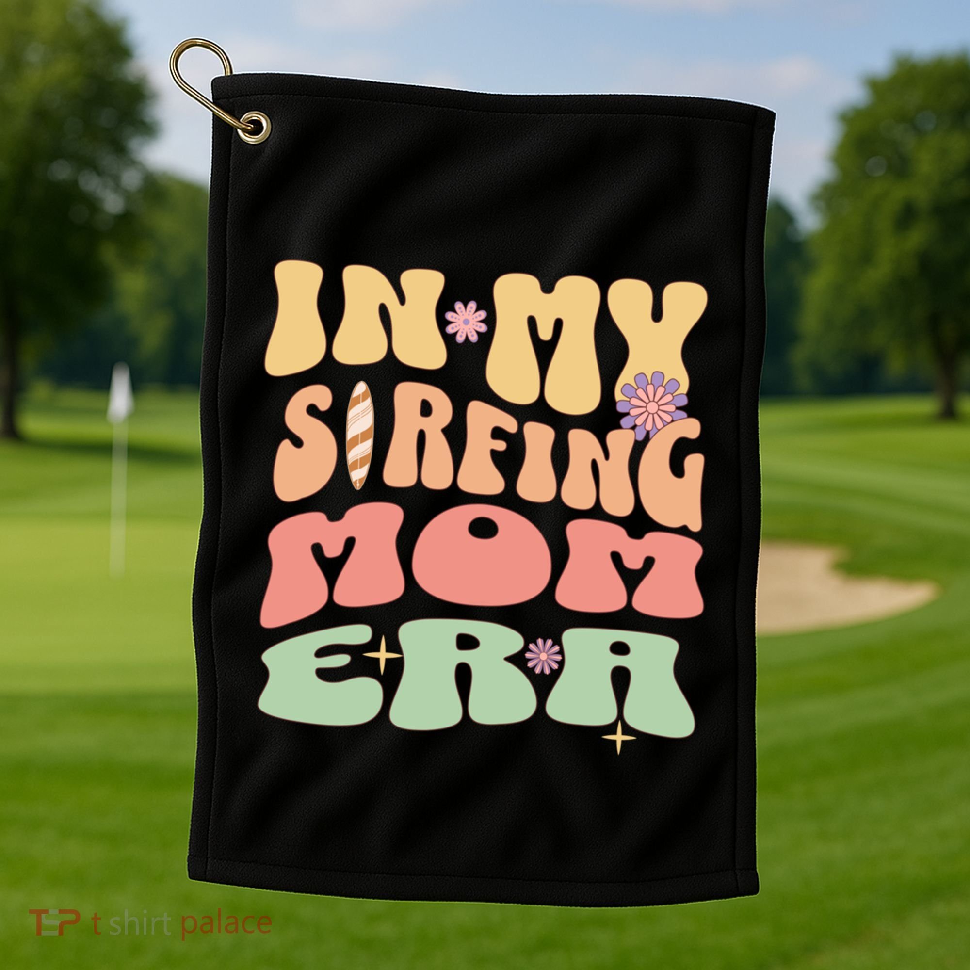 Groovy Mom Life Mothers Day Gift Golf Towel