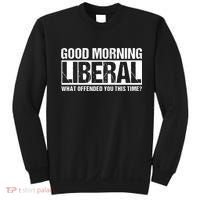 Good Morning Liberal What Offended You This Time? Anti Liberal Sweatshirt thumb 0
