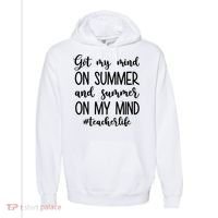 Got My Mind On Summer Teacher Life Comfort Colors Garment-Dyed Hooded Sweatshirt thumb 0