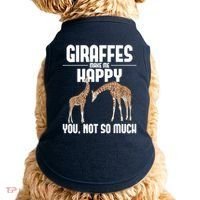 Giraffes Make Me Happy Safari Zoo Animal Lover Giraffe Doggie Tank thumb 0