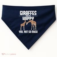 Giraffes Make Me Happy Safari Zoo Animal Lover Giraffe USA-Made Doggie Bandana thumb 0