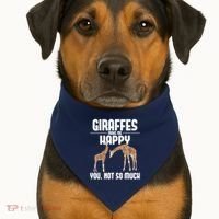 Giraffes Make Me Happy Safari Zoo Animal Lover Giraffe USA-Made Doggie Bandana thumb 1