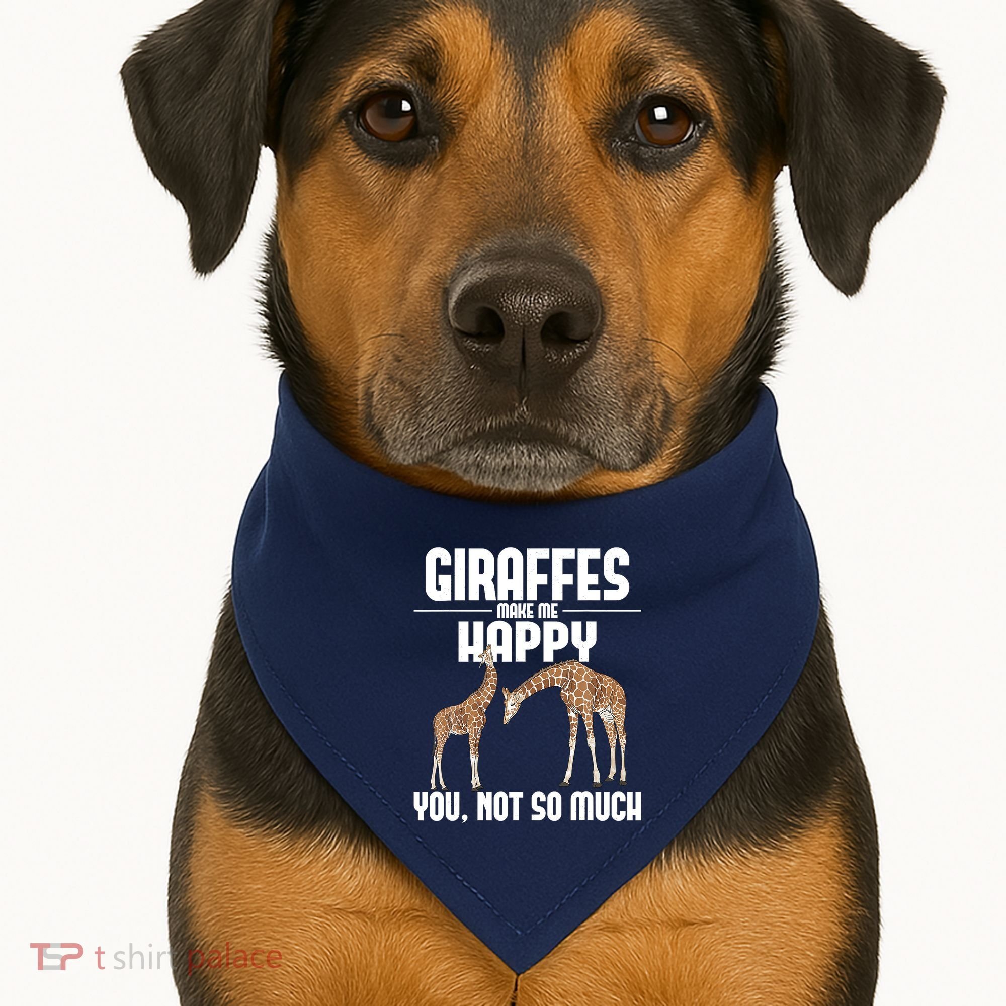 Giraffes Make Me Happy Safari Zoo Animal Lover Giraffe USA-Made Doggie Bandana