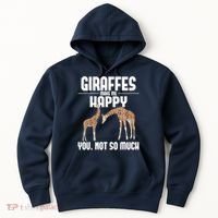 Giraffes Make Me Happy Safari Zoo Animal Lover Giraffe Hoodie thumb 0