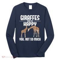 Giraffes Make Me Happy Safari Zoo Animal Lover Giraffe Long Sleeve Shirt thumb 0